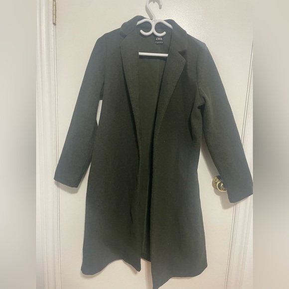 Zara Felt Texture Coat (Green) - Sz Medium - Picture 1 of 6